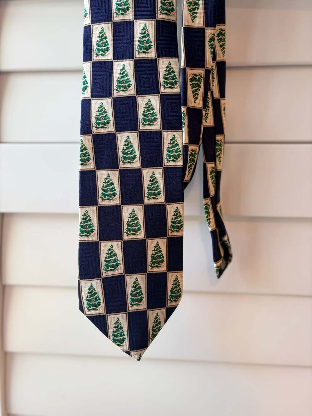 VTG Novelty Christmas Tree Silk Necktie Holiday Party